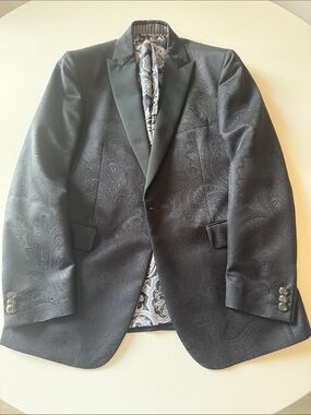 ETRO Black Paisley-Textured Men's Blazer